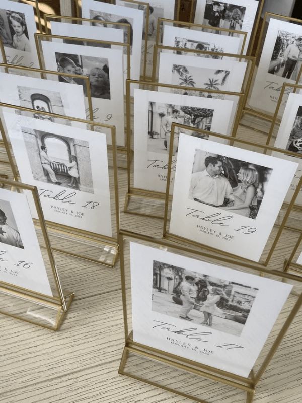Photo table number signs wedding ideas