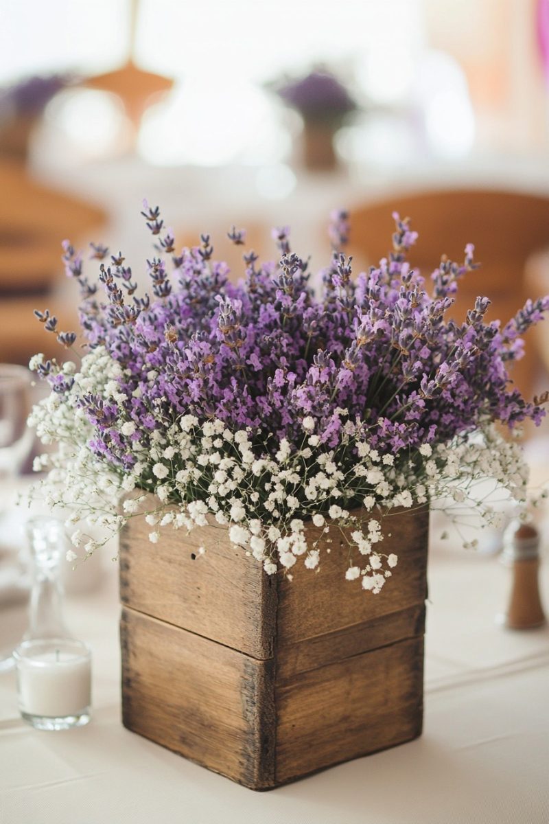 Lavender wedding centerpiece