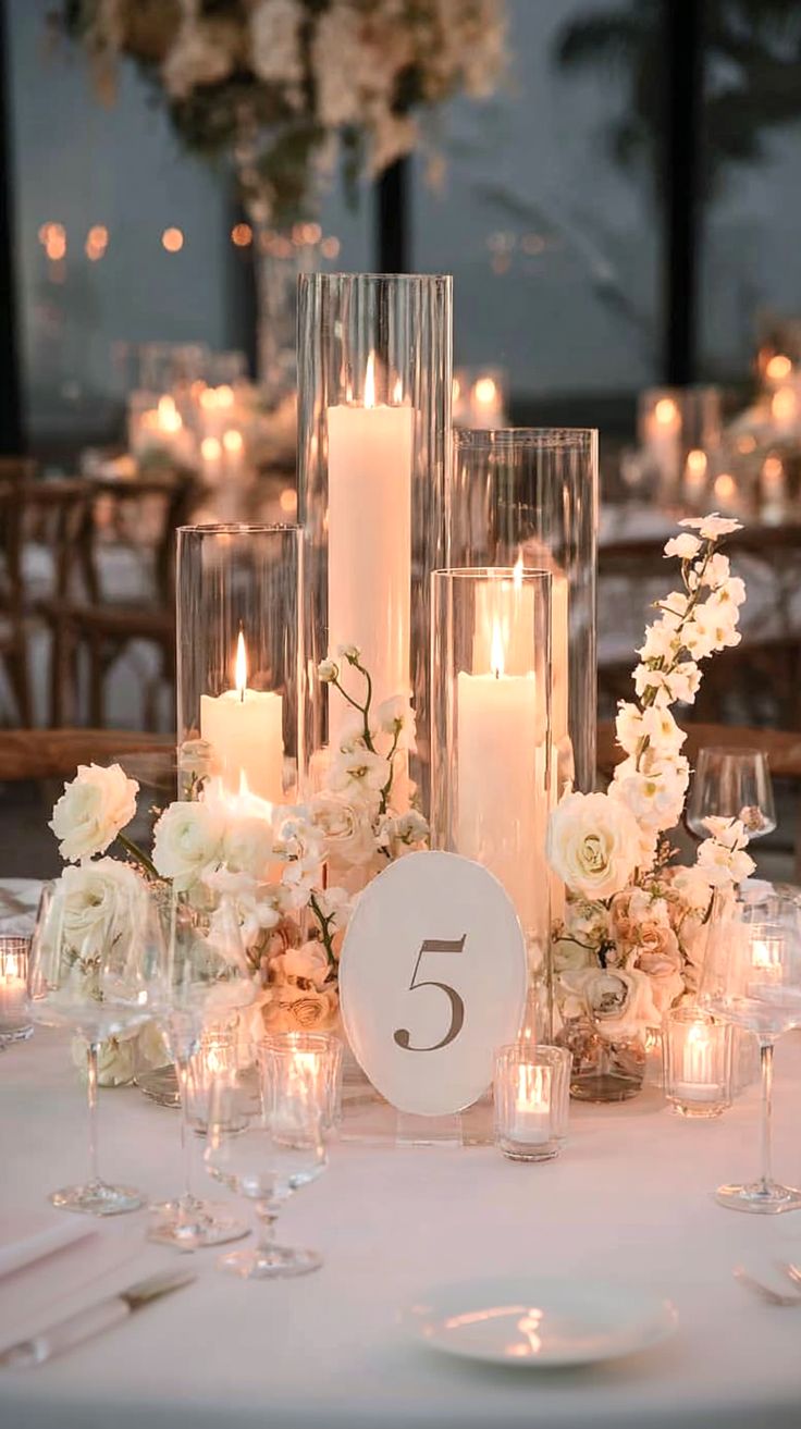 Candle wedding centerpieces