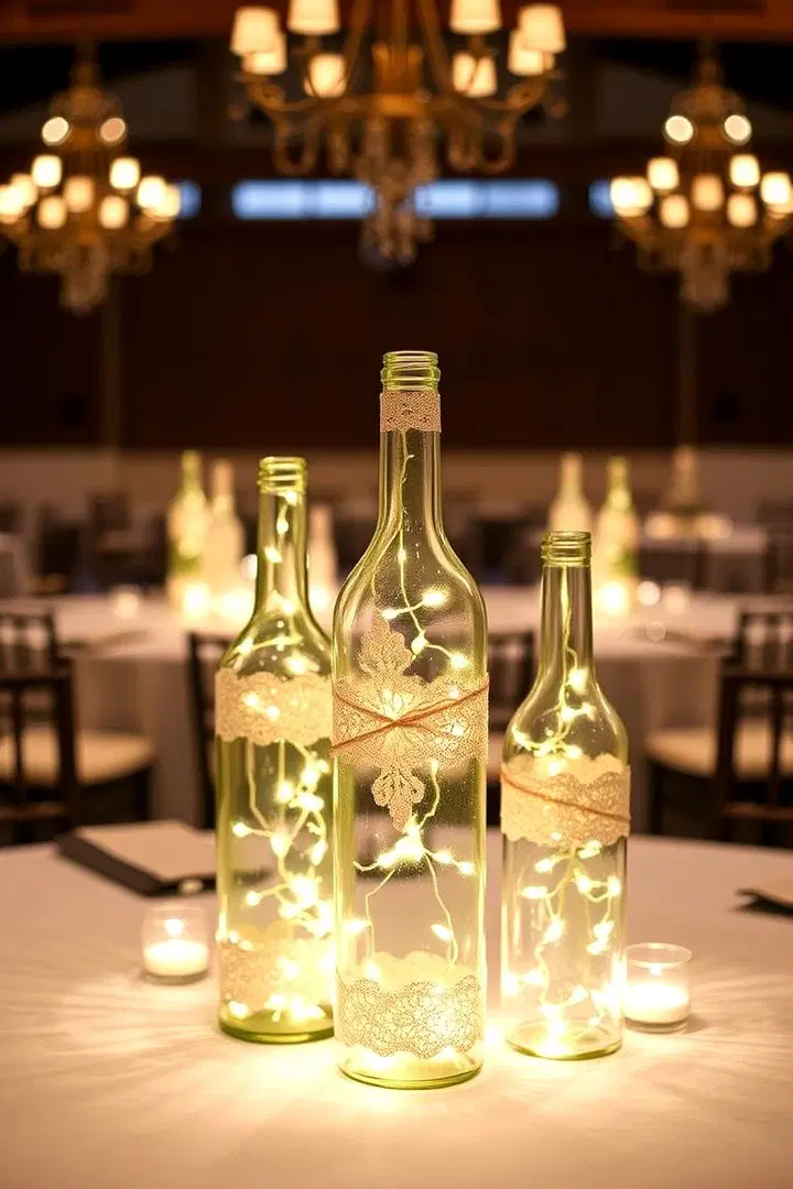 wine bottle wedding centerpiece