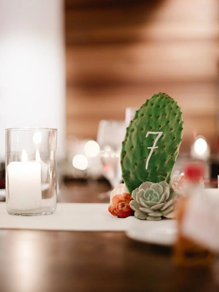 wedding table number ideas cactus